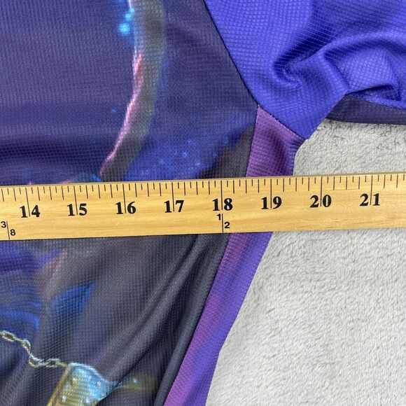 Xintown Cycling Jersey Men Large Purple Blu Graphic Print Raglan Sleeve Full Zip - Picture 6 of 8